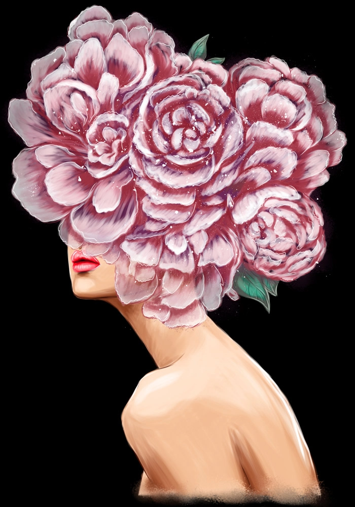 Πινακας σε καμβά FLORAL WOMAN 3