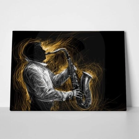 Πινακας σε καμβά JAZZ SAXOPHONE - Μουσικη