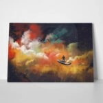 Πινακας σε καμβά MAN ON BOAT IN SPACE