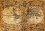 Πινακας σε καμβά OLD WORLD MAP 1746