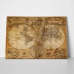 Πινακας σε καμβά OLD WORLD MAP 1746