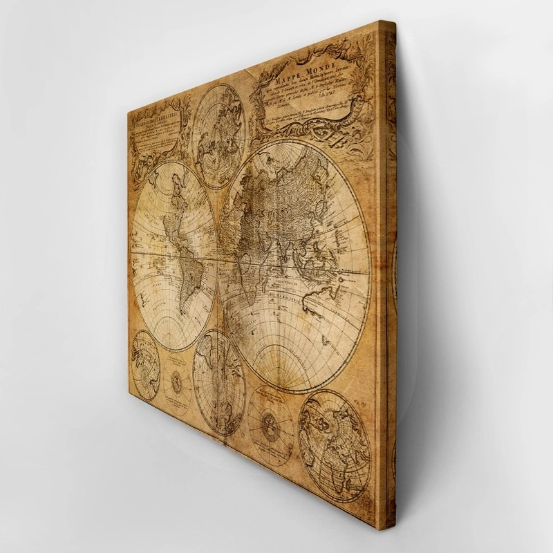 Πινακας σε καμβά OLD WORLD MAP 1746