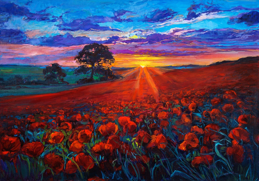 Πινακας Σε Καμβά POPPY SUNSET