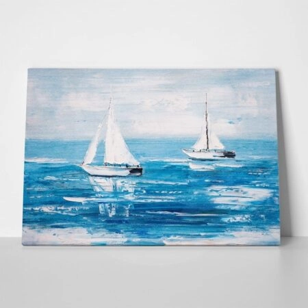 Πινακας σε καμβά SAILBOATS OIL PAINTING - Βαρκες και Καραβια Sticky 1
