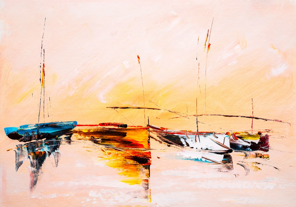Πινακας σε καμβά SAILING BOATS OIL PAINTING 2