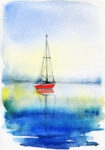 Πινακας σε καμβά SEA WATERCOLOR PAINTING