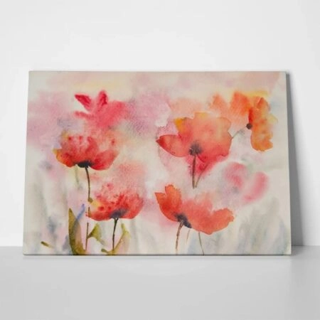 Πινακας σε καμβά STYLIZED POPPY FLOWERS FIELD - Παπαρουνες Sticky 1