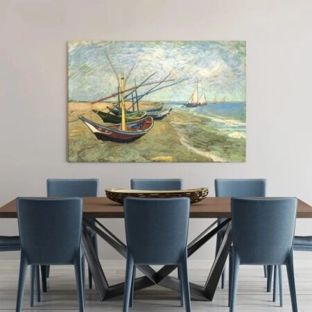 Πινακας σε καμβά VAN GOGH - FISHING BOATS ON THE BEACH AT SAINTES-MARIES