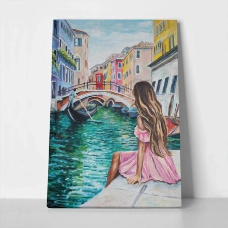 Πινακας σε καμβά VENICE GIRL - Πολεις και Αρχιτεκτονικη