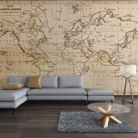 Αυτοκόλλητη Ταπετσαρία τοίχου VINTAGE WORLD MAP