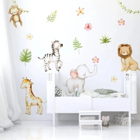 Αυτοκολλητο τοιχου WATERCOLOR JUNGLE ANIMALS
