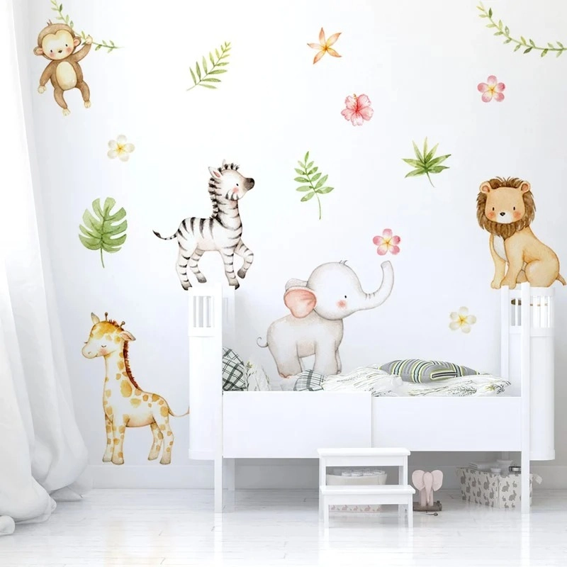 Αυτοκολλητο τοιχου WATERCOLOR JUNGLE ANIMALS