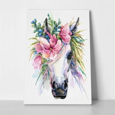 Πινακας σε καμβά WATERCOLOR UNICORN ILLUSTRATION