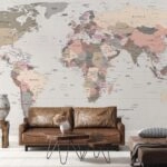 Αυτοκόλλητη Ταπετσαρία τοίχου WORLD MAP