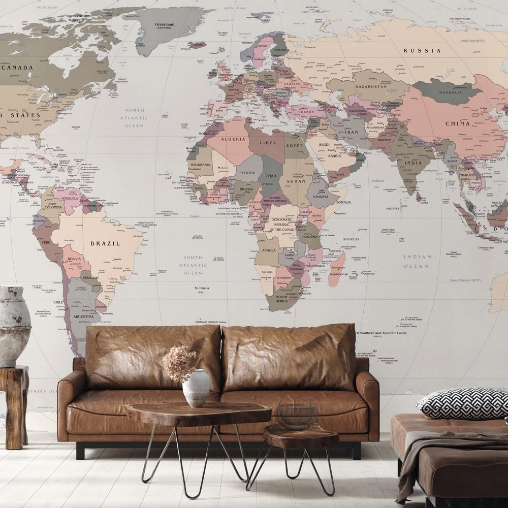 Αυτοκόλλητη Ταπετσαρία τοίχου WORLD MAP