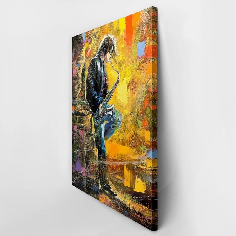 Πινακας σε καμβά YOUNG GUY PLAYING A SAXOPHONE