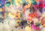 Πινακας σε καμβά ABSTRACT WATERCOLOR SUNFLOWERS