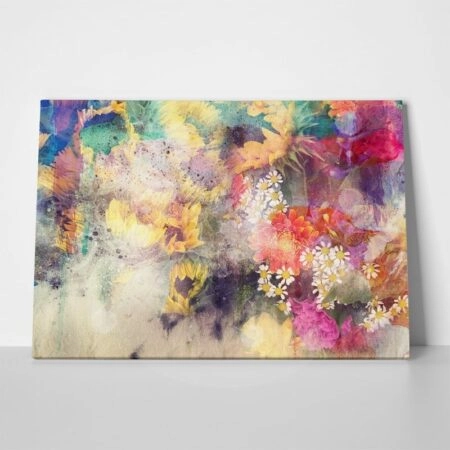 Πινακας σε καμβά ABSTRACT WATERCOLOR SUNFLOWERS