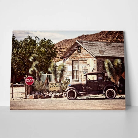 Πινακας σε καμβά DESERT OLD CAR