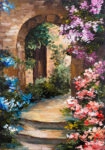 Πινακας σε καμβά FLOWERS AROUND THE TERRACE