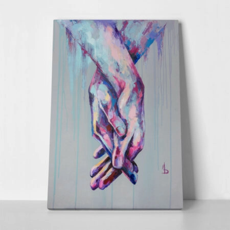 Πινακας σε καμβά HOLDING HANDS OIL PAINTING - Εργα Τεχνης Sticky 1