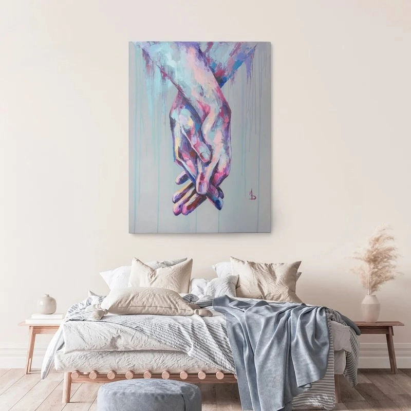 Πινακας σε καμβά HOLDING HANDS OIL PAINTING