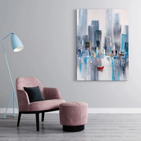 Πινακας σε καμβά MANHATTAN BAY OIL PAINTING