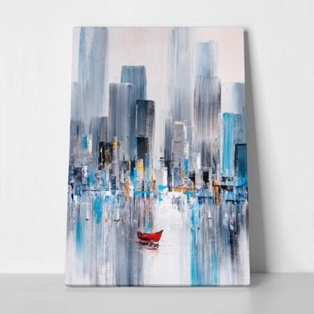 Πινακας σε καμβά MANHATTAN BAY OIL PAINTING - Αφηρημενα και Abstract Sticky 1