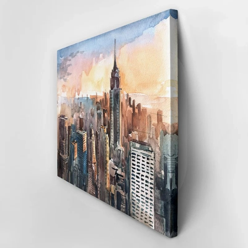 Πινακας σε καμβά MANHATTAN SKYSCRAPERS AT SUNSET