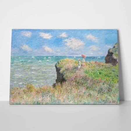 Πινακας σε καμβά MONET - WALK ON THE CLIFF AT POURVILLE - Monet Claude Sticky 1
