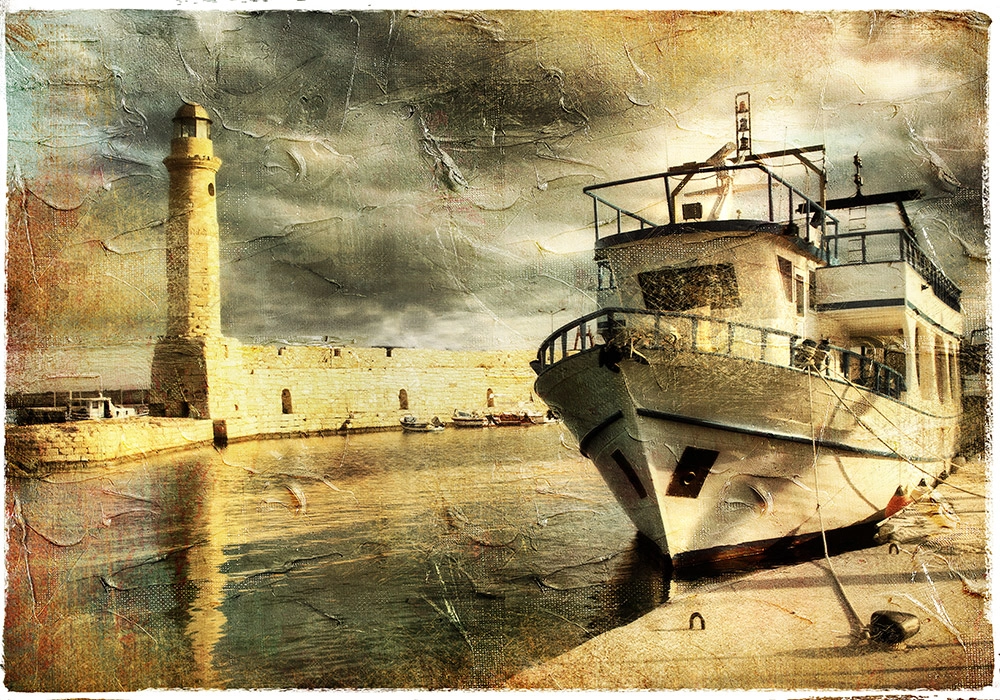 Πινακας σε καμβά RETHIMNO HARBOUR