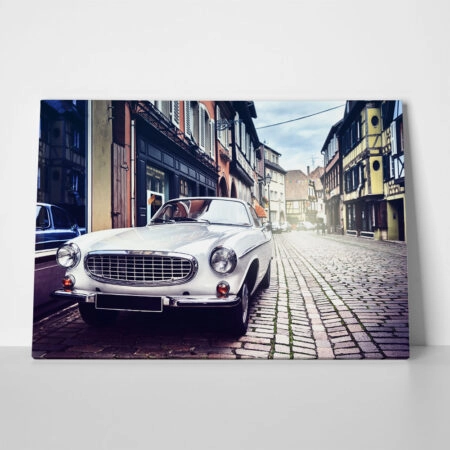 Πινακας σε καμβά RETRO WHITE CAR