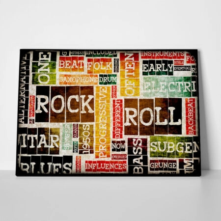 Πινακας σε καμβά ROCK & ROLL - Typography