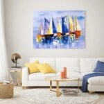 Πινακας σε καμβά SAILBOATS ON CALM WATERS