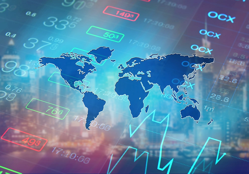 Πινακας σε καμβά STOCK MARKET BACKGROUND