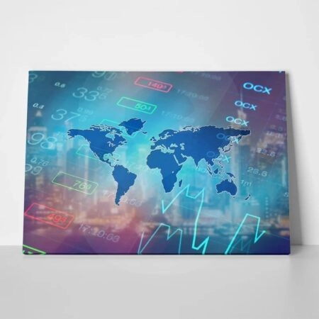 Πινακας σε καμβά STOCK MARKET BACKGROUND