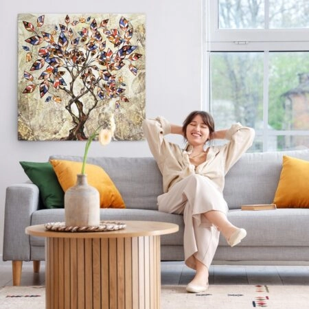 Πίνακας σε καμβά STYLIZED TREE OIL PAINTING
