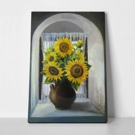 Πινακας σε καμβά SUNFLOWER WINDOW