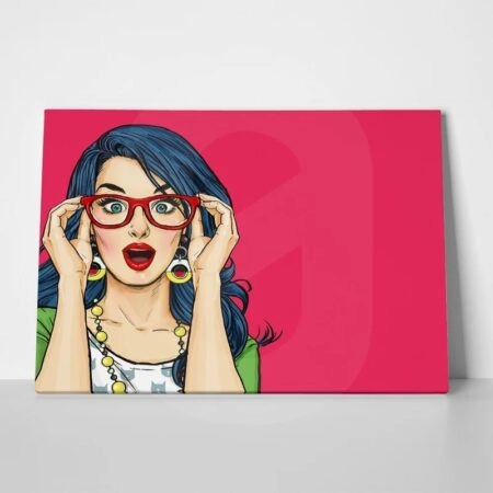 Πινακας σε καμβά SURPRISED WOMAN POP ART 2