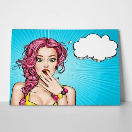 Πινακας σε καμβά SURPRISED WOMAN POP ART 3
