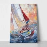 Πινακας σε καμβά THREE SAILMEN ON A SAILING BOAT