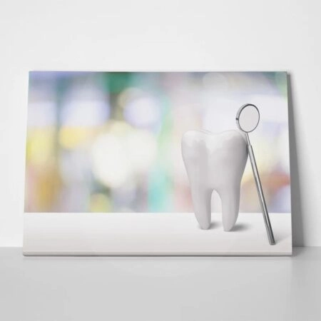 Πινακας σε καμβά TOOTH AND DENTIST MIRROR