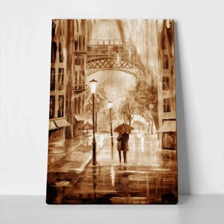 Πινακας σε καμβά WATERCOLOUR RAIN IN PARIS