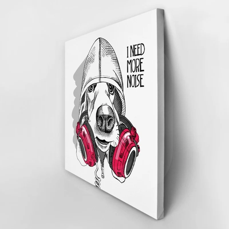 Πίνακας σε καμβά BASSET HOUND DOG HOOD