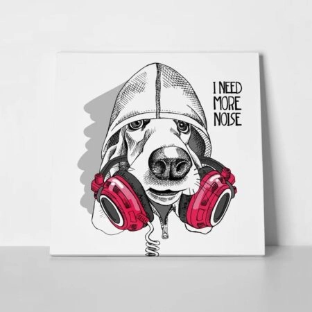 Πίνακας σε καμβά BASSET HOUND DOG HOOD - Σκυλοι