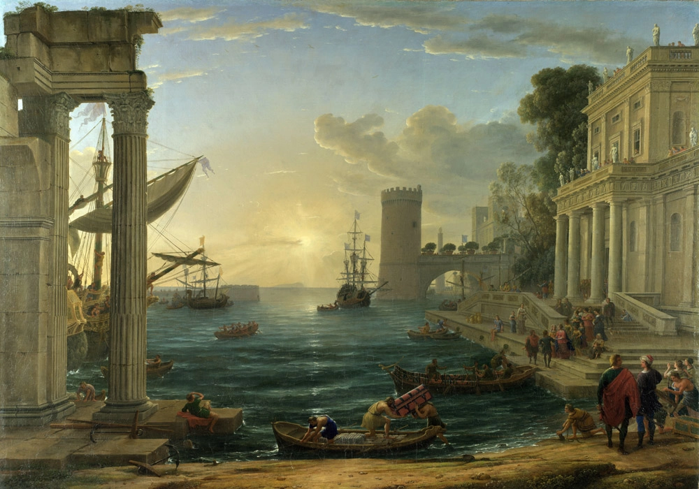 Πινακας σε καμβά CLAUDE - THE EMBARKATION OF THE QUEEN OF SHEBA