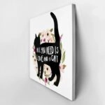 Πίνακας σε καμβά ALL YOU NEED IS LOVE AND A CAT
