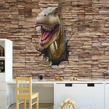 Αυτοκόλλητη Ταπετσαρία τοίχου DINO BREAKING WALL
