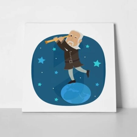Πίνακας σε καμβά GALILEO CARTOON LOOKING STARS