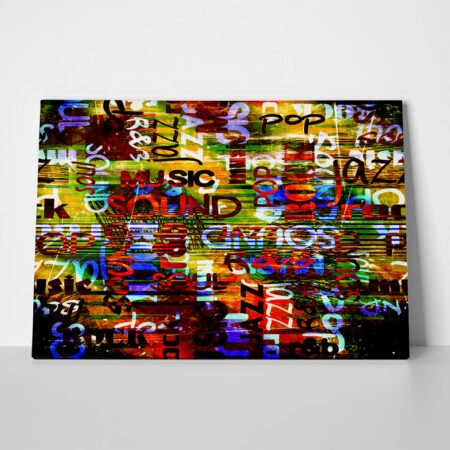 Πινακας σε καμβά GRAFFITI MUSIC - Typography